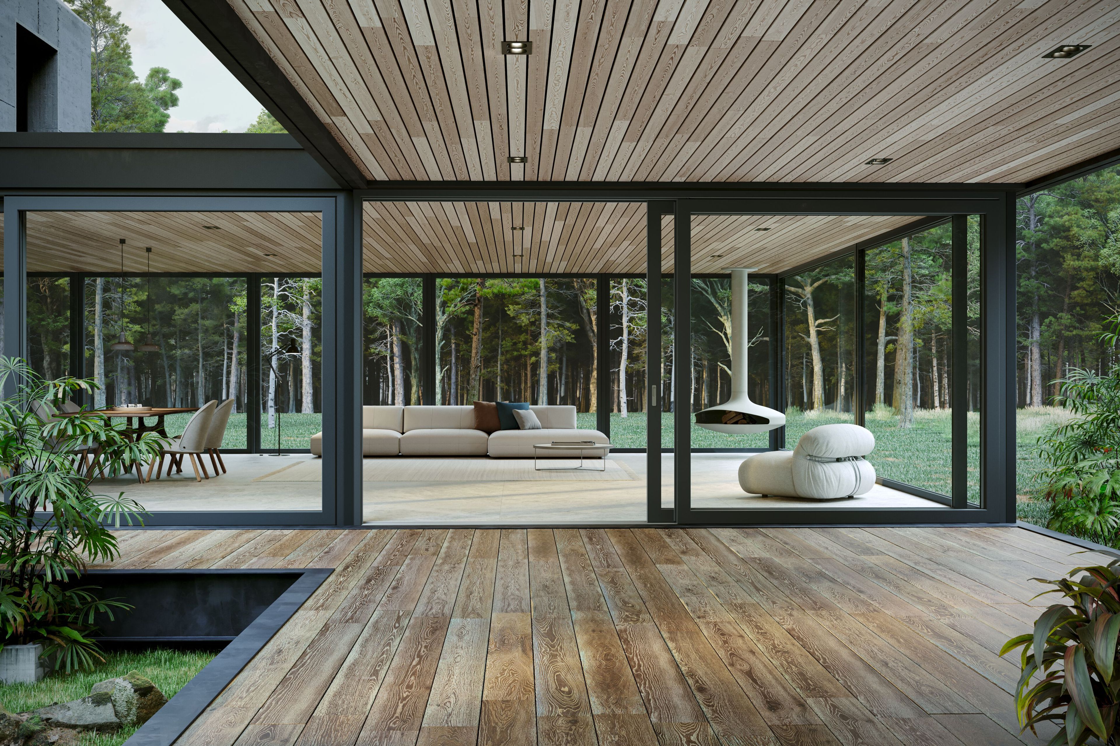 Копланарное раздвижное окно из ПВХ с тройным остеклением Veka VEKAMOTION 82 ARCH-00024433 - Вид №5