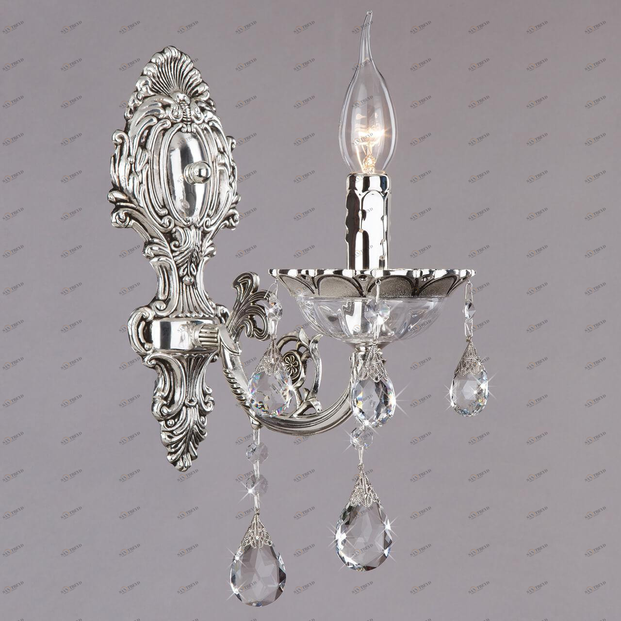 Бра настенное серебристое Bogates 230/1 Strotskis 230/1 BOGATES СВЕЧА 00-3927979 Серебро 