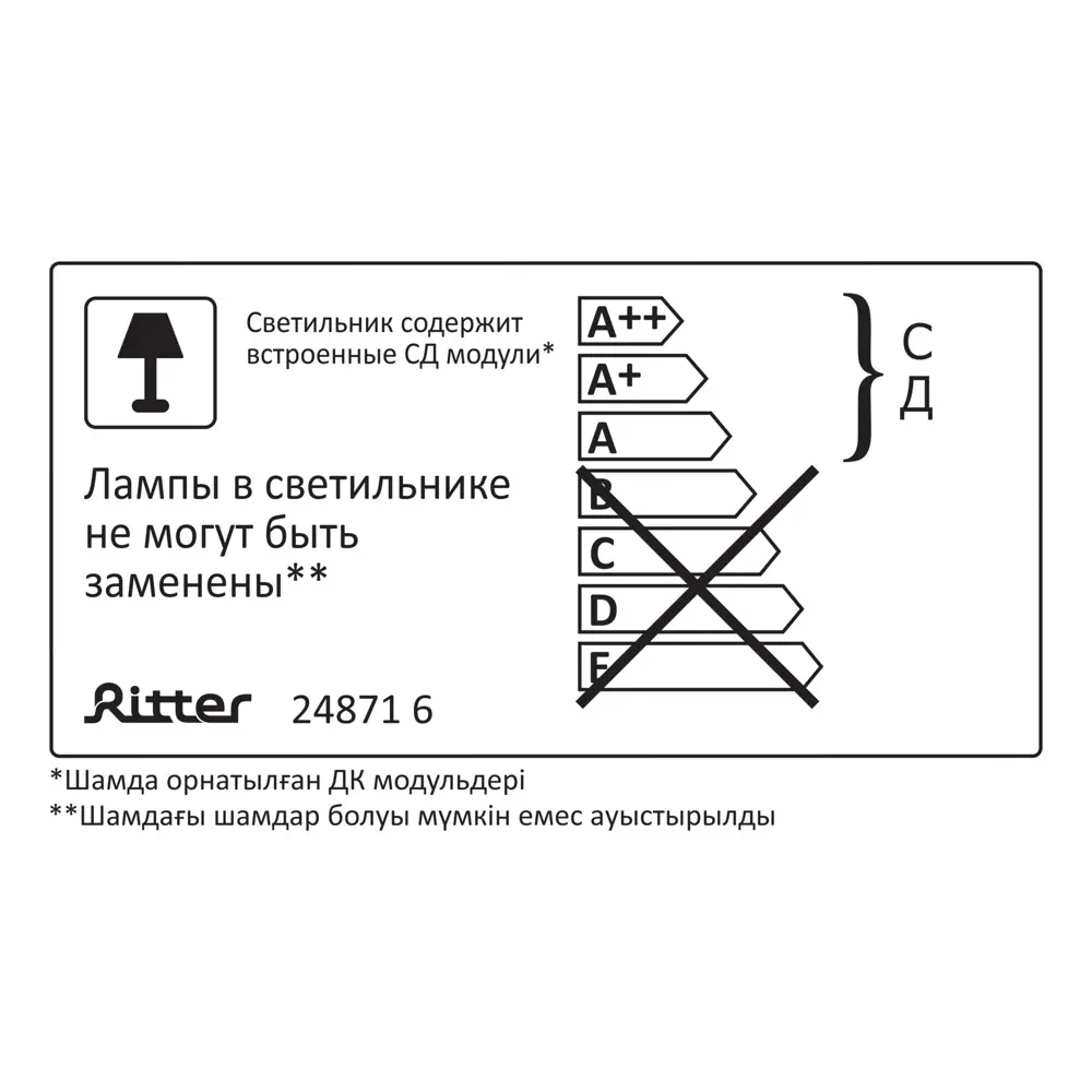 Светодиодная панель Ritter 24 Вт 596x596 мм призма 6500 К IP20 STLM-2081088 - Вид №11
