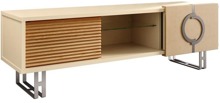 Caroti Низкий лакированный хрустальный тумба под телевизор в современном стиле с книжным шкафом Concept Art.162 - lift - Вид №3