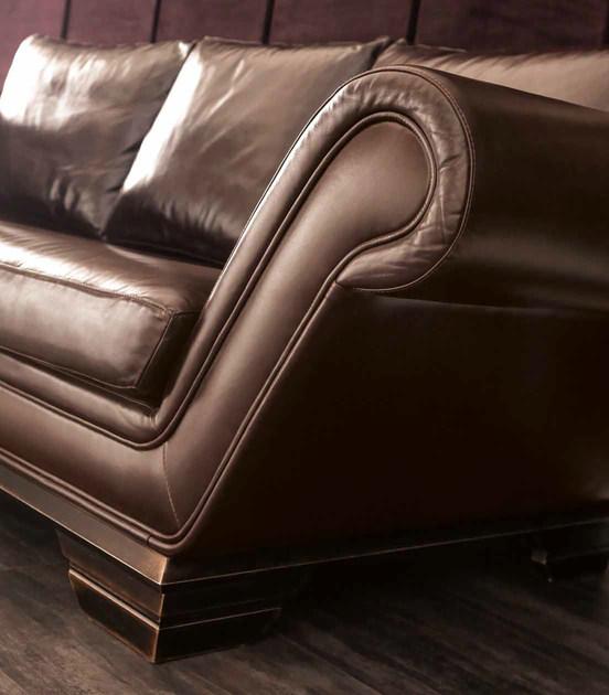 CorteZari 3-х местный кожаный диван Zoe gold 291 - Вид №2