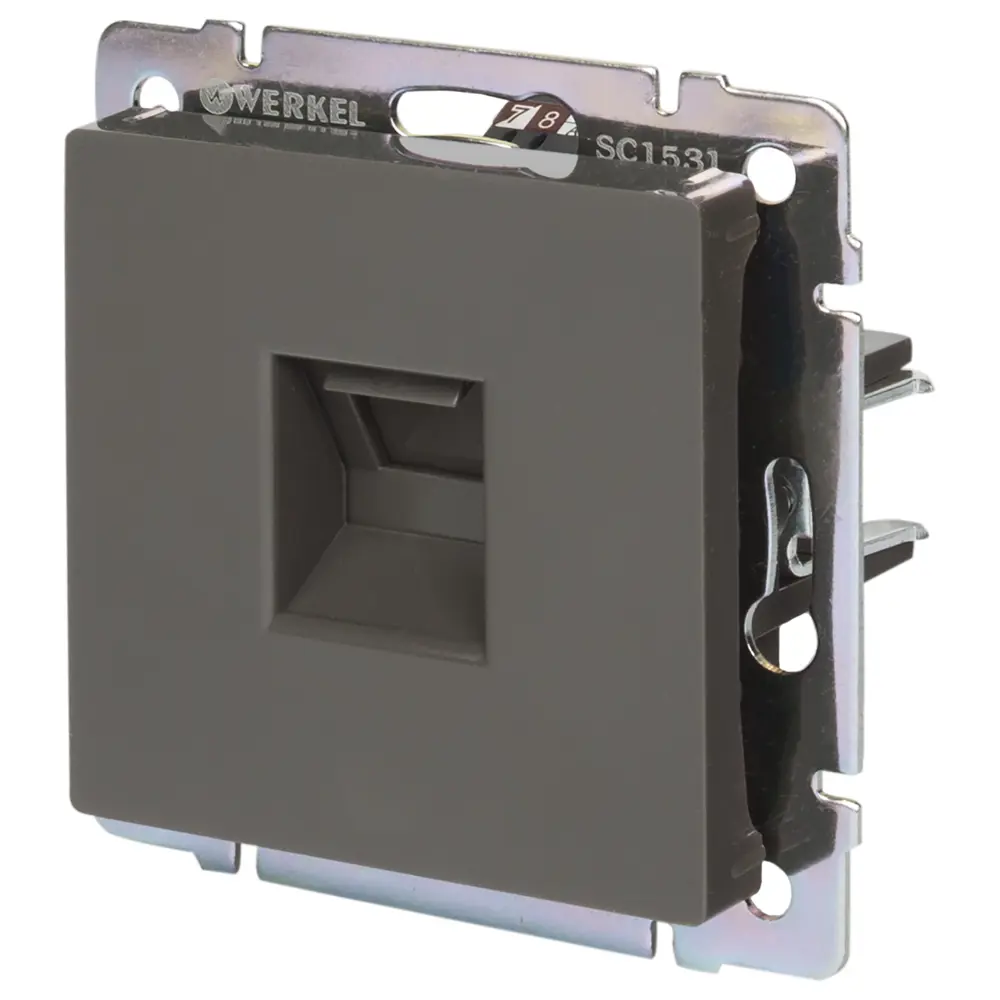 Розетка компьютерная встраиваемая Werkel RJ45, цвет серо-коричневый Встраиваемые механизмы STLM-2168328 - Вид №2