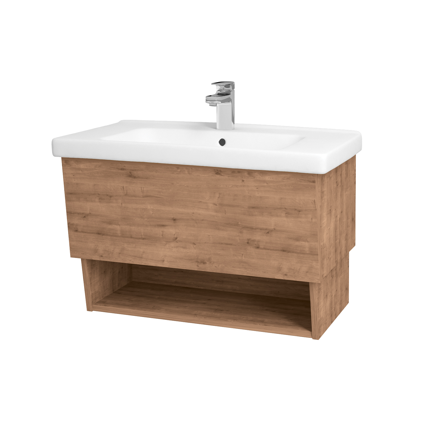 Тумба INVENCE, 80 см, подвесная, 1 ящик, push-to-open, арлингтон DREJA 137861 - Вид №1