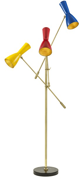 Il Bronzetto Торшер из латуни с гибким кронштейном Wormhole Wor03 - Вид №1