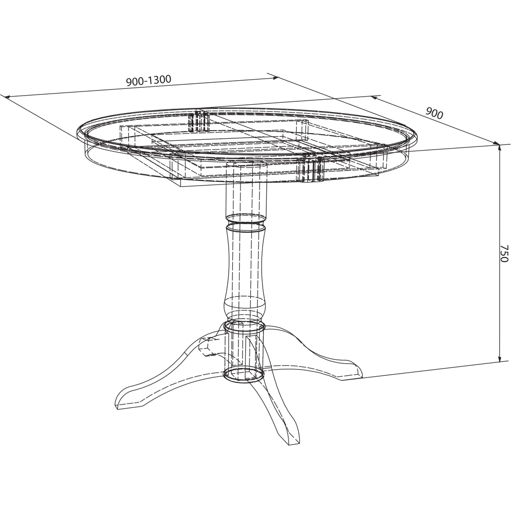 Стол кухонный Delinia Версаль раскладной 90-130x90 см круг МДФ цвет белый STLM-2044280 - Вид №11
