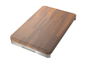 Разделочная доска из ироко и стали