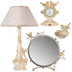 32141,34082,22639,43012,79029 Комплект Птички из 5-ти предметов декора BOGACHO