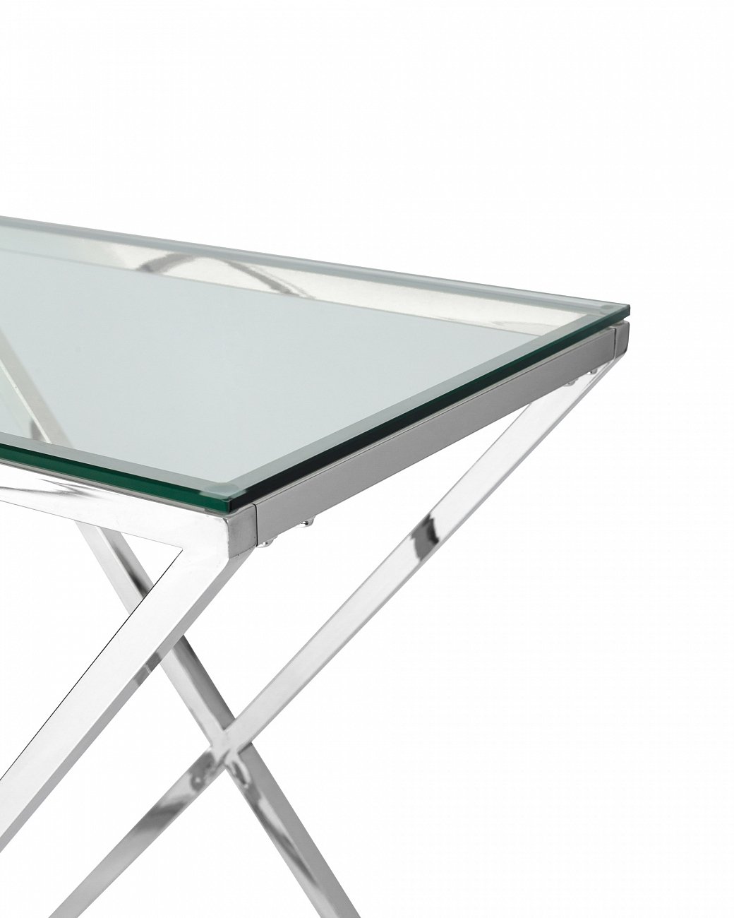 Консоль стеклянная 120х40 см прозрачная с серебром "Инсигния" STOOL GROUP  00-3881885 Серебро  - Вид №1