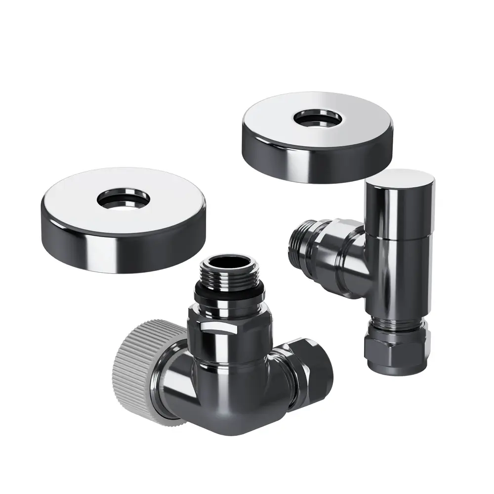 Термостатический комплект для радиатора трехосевой Royal Thermo Design Pro 1/2" латунь цвет хром STLM-2088802 - Вид №1