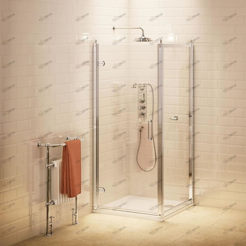 Дверь на петлях 90см с боковым экраном 80 см  Burlington C21, C13 