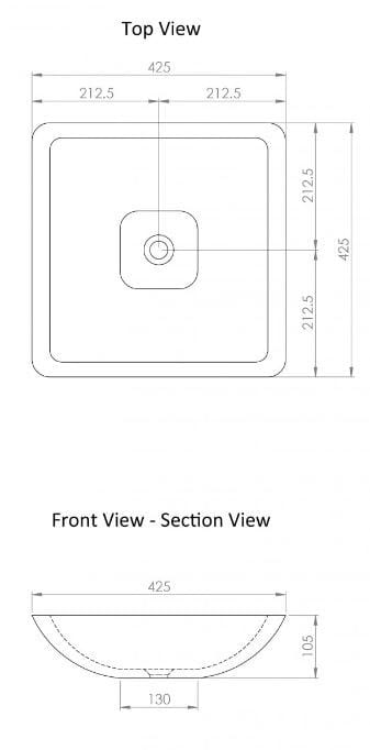 Умывальник с одной квадратной столешницей из смолы LUSSO квадратный ARCH-00137652 - Вид №3