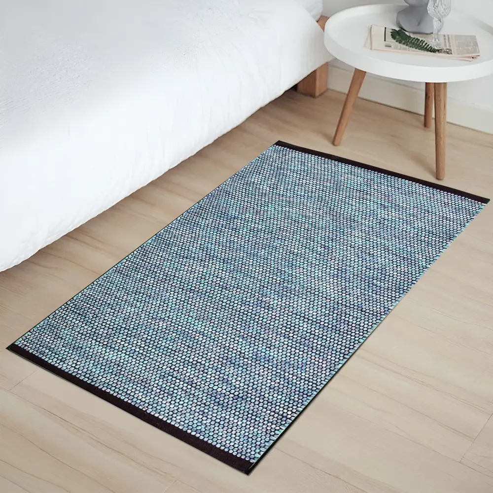 CTIM Ковёр из натурального хлопка ручной работы в синих тонах 60x90 см 89361887 STLM-1430612 - Вид №4