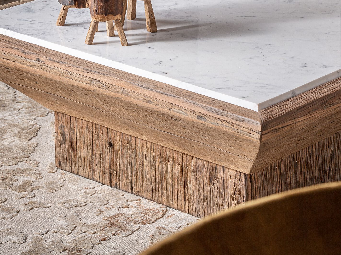 Квадратный Сосновый журнальный столик Vical Home SAMSUN ARCH-00030725 - Вид №3