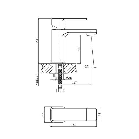Orange Plito M16-021cr однорычажный смеситель для раковины Белый sun-id-1516814 - Вид №1