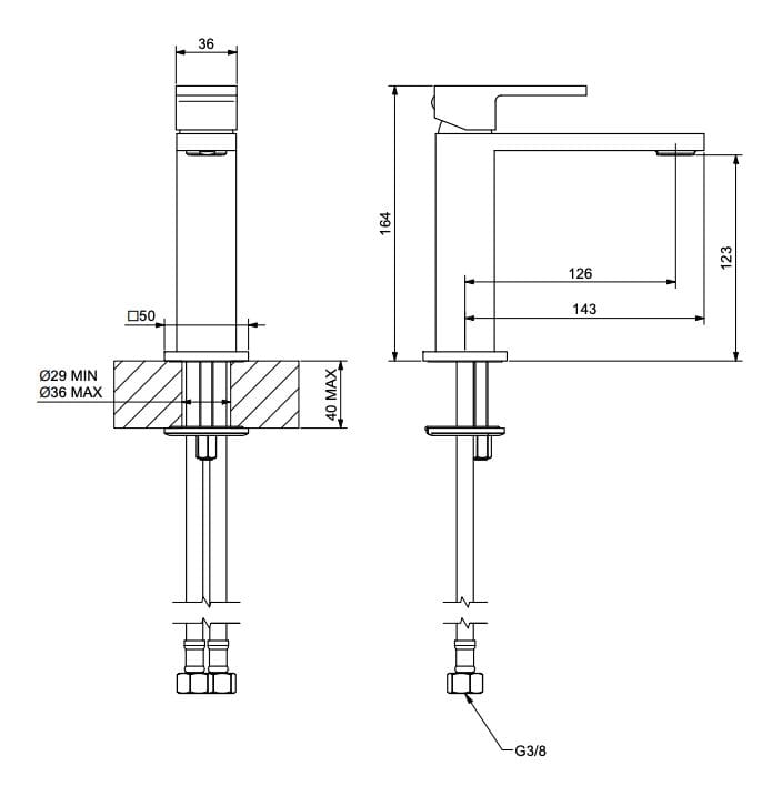 Однорычажный смеситель для раковины без слива Bugnatese Tetris ARCH-00070959 - Вид №2
