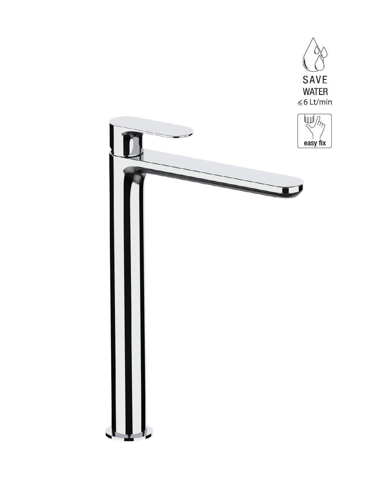 Смеситель для раковины с высоким верхом без слива Rubinetterie Frattini Lea ARCH-00052952 - Вид №11