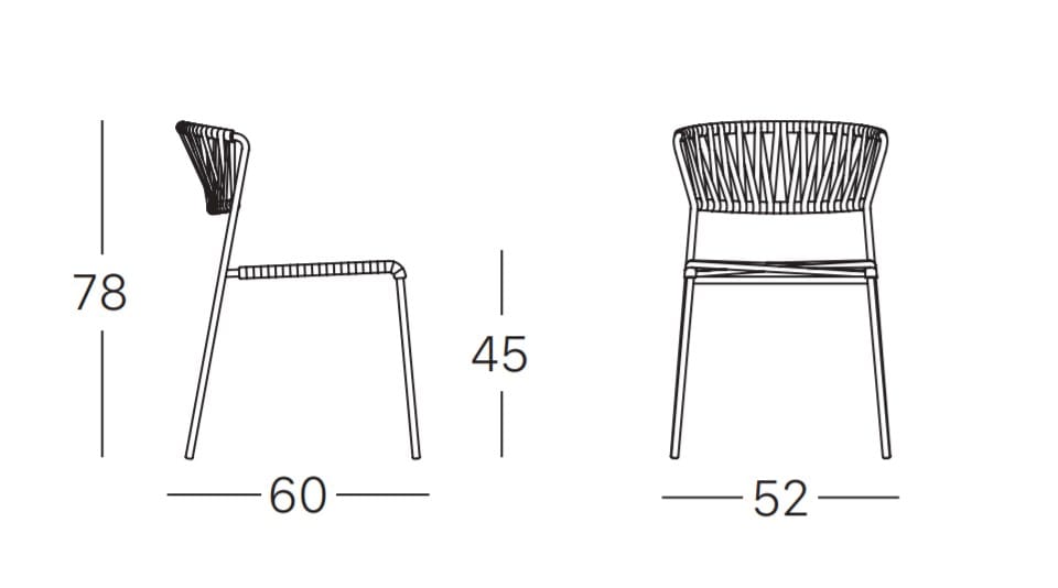Открытый стальной стул и плетеный морской канат S-CAB Лиза ARCH-00078024 - Вид №15