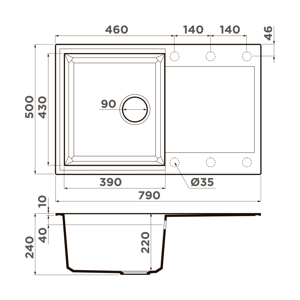 Кухонная мойка Sakaime 79 PL OMOIKIRI 4993281 - Вид №4