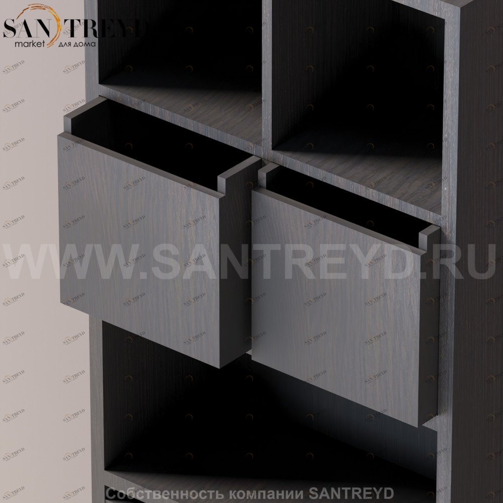 KONTE Ящик для шкафа из черного дуба AMOB047RW Agape