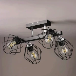 Люстра потолочная Гранж РС21384 4 лампы 12 м² цвет черный