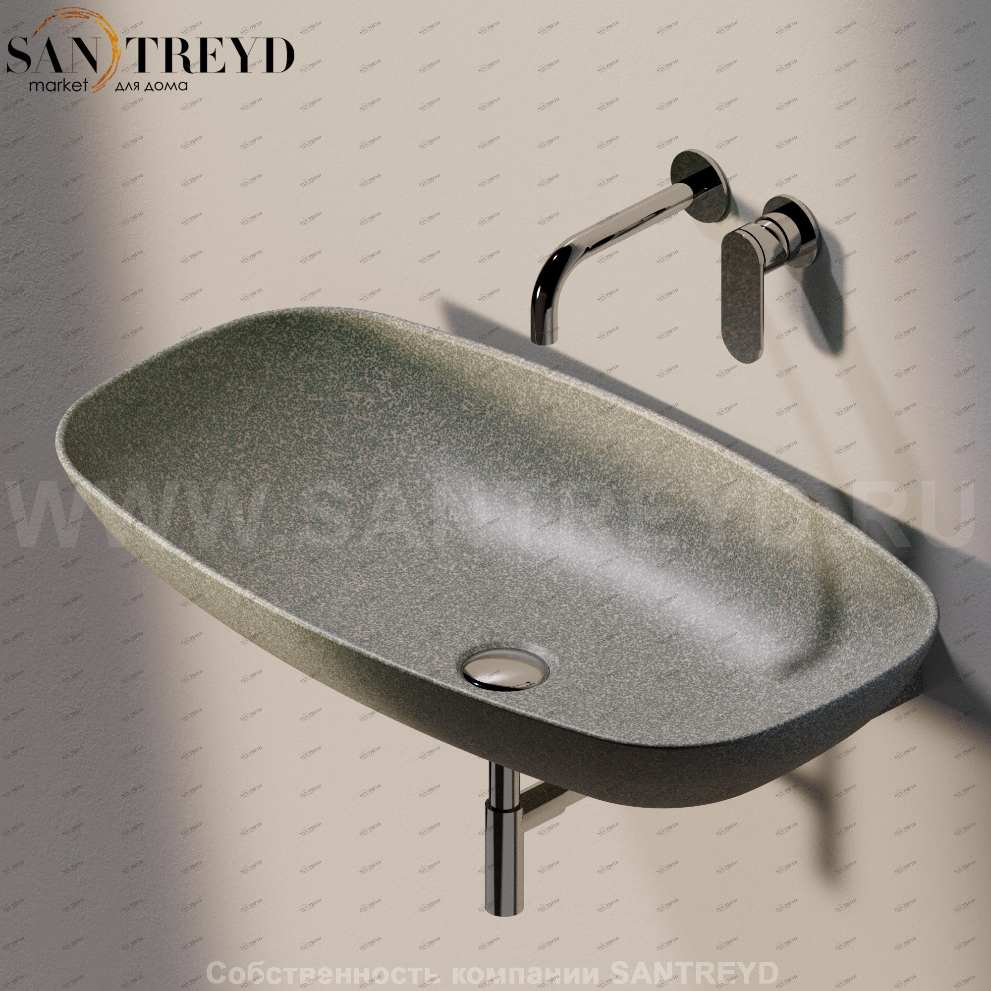 ND75L.7037 Подвесная раковина настенная прямоугольная Ceramica Flaminia Nuda серая