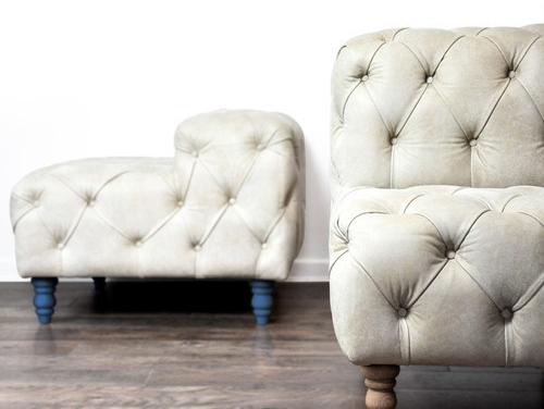 Mineheart Модульная скамья из тафтинговой кожи Miss chester Fur/005-lea-s//vel-s - Вид №3