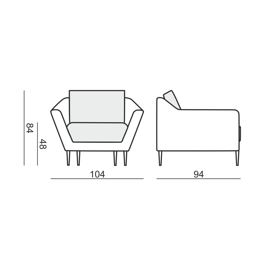 Кресло Agda, голубое Sits S1021 - Вид №7