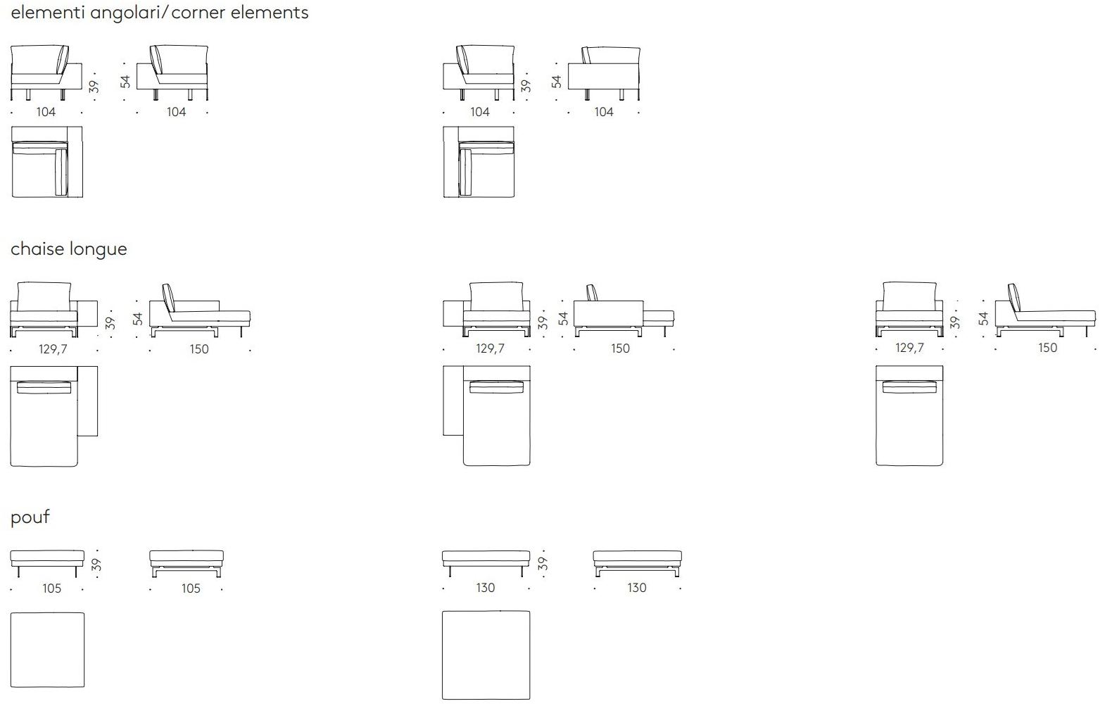 DE PADOVA 3-х местный диван с шезлонгом Flying landscape sun-id-1429104 - Вид №8