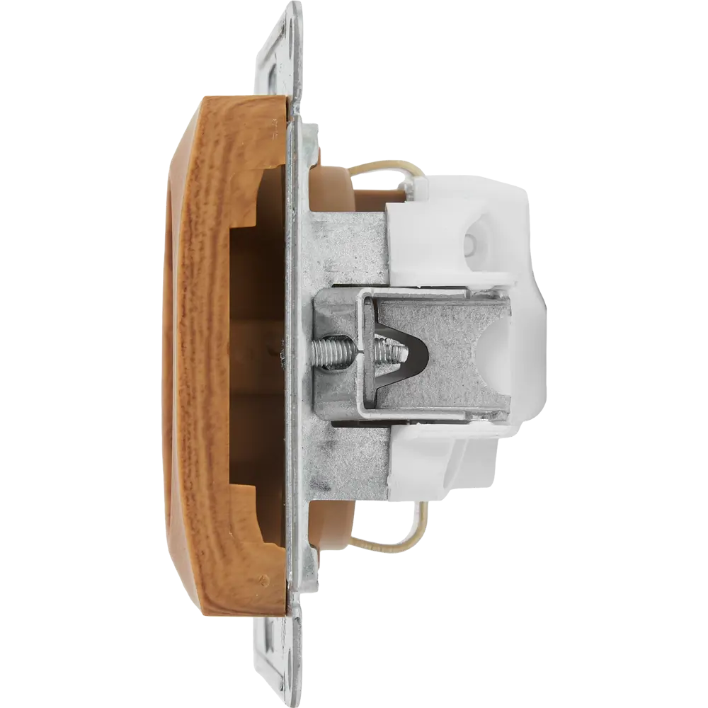 Розетка встраиваемая Systeme Electric Glossa с заземлением цвет дуб STLM-2028020 - Вид №2