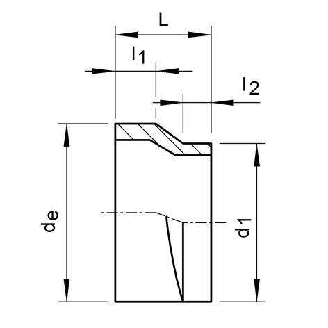 SANIT 523447080015063 Снижение, ПЭ 100, 17 СДР, короткий, эксцентричный  - Вид №1