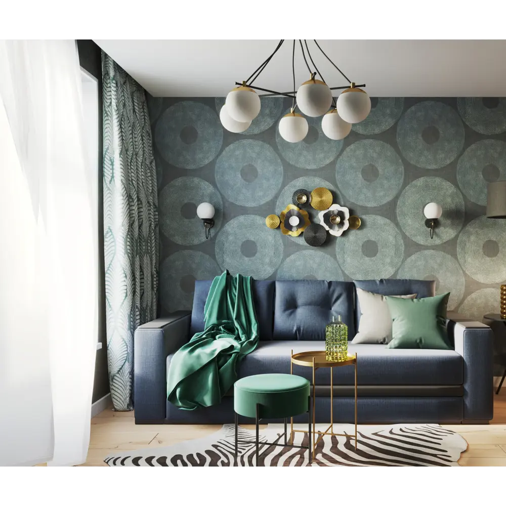 Табурет с мягкой обивкой Atmosphera Arty 47x45 см цвет зеленый STLM-2105966 - Вид №3