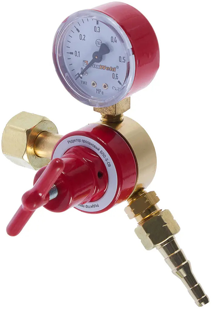 FoxWeld БПО-5-СВ - пропановый редуктор с манометром для газового оборудования 14275064