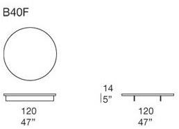 Paola Lenti Низкий круглый деревянный журнальный столик Sunset B40f - Вид №1