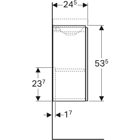 500.608.JK.2 Шкафчик для раковины Geberit Acanto, с одной дверью и сифоном Geberit  - Вид №17