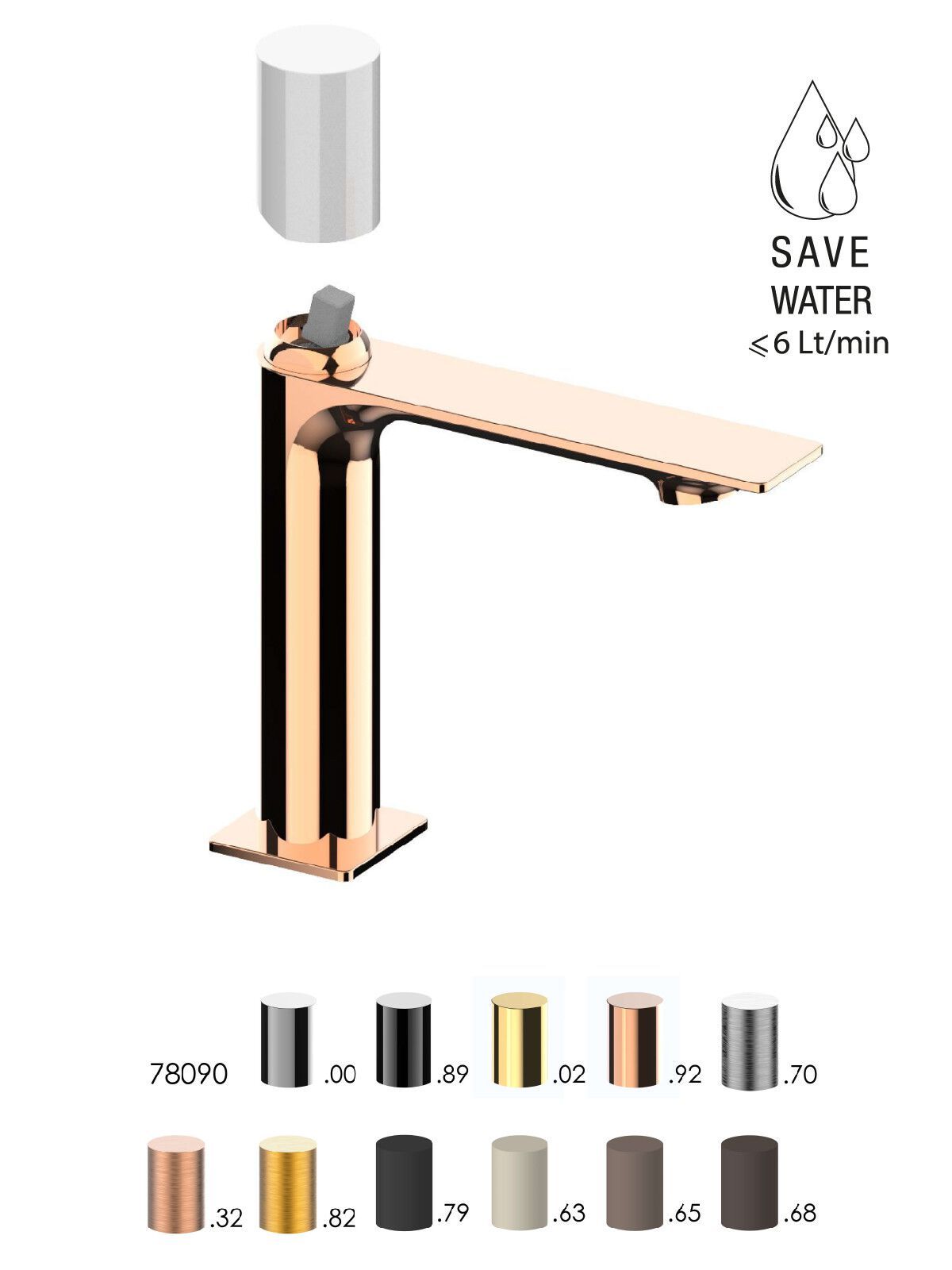 Однорычажный смеситель для раковины с ограничителем расхода Rubinetterie Frattini Narciso S ARCH-00001980 - Вид №10