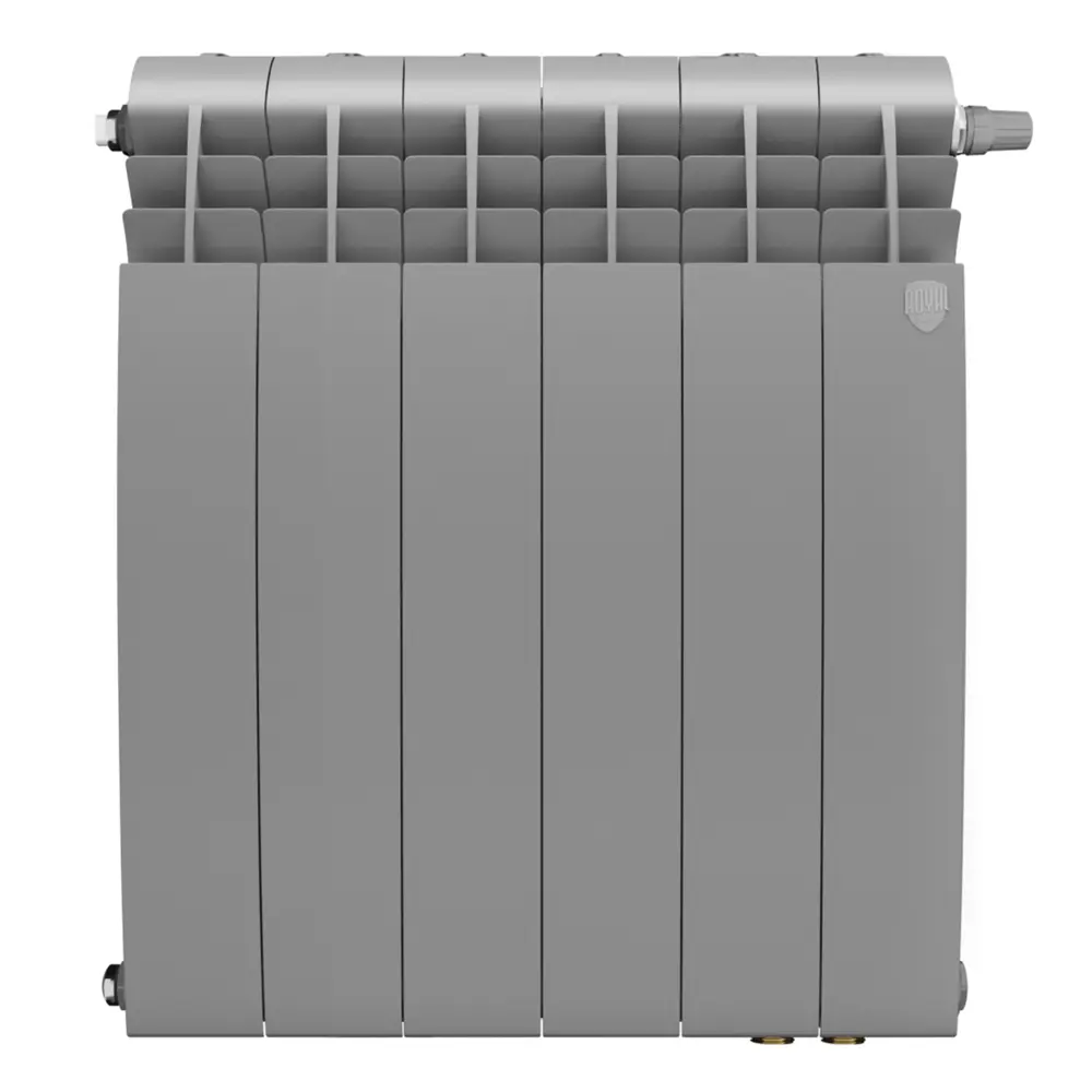 Радиатор секционный Royal Thermo Biliner 500/87 6 секций нижнее подключение биметалл серый 89391439 STLM-2112011 Отсутствует - Вид №1