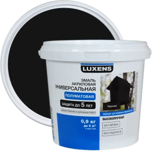 Эмаль Luxens акриловая полуматовая цвет черный 0.9 кг 84587311 STLM-2101128