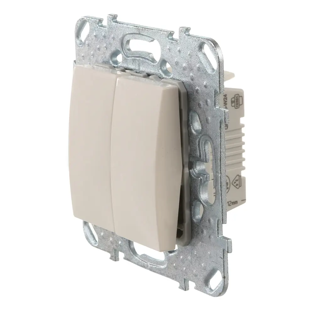 Переключатель встраиваемый Systeme Electric Unica 2 клавиши, цвет бежевый STLM-2097571 - Вид №3