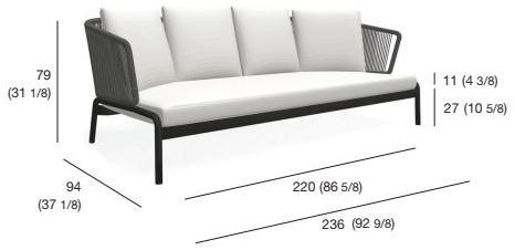 RODA 3-х местный веревочный садовый диван Spool sun-id-1359542 - Вид №3