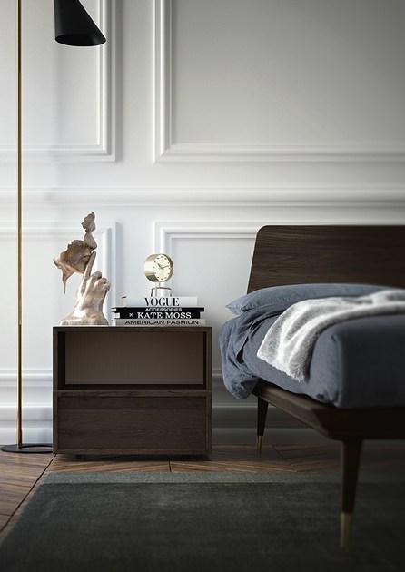 Callesella Arredamenti Прямоугольная прикроватная тумбочка из дуба с ящиками Cocò COCO sun-id-1469548 - Вид №2