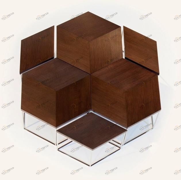 Mobi Шестиугольный журнальный столик из орехового дерева sun-id-1381740