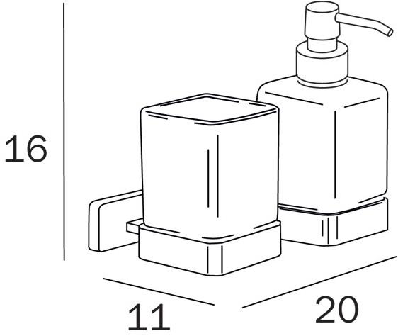 INDA® Дозатор для мыла / держатель для зубных щеток из матового стекла Lea A1810d - Вид №2