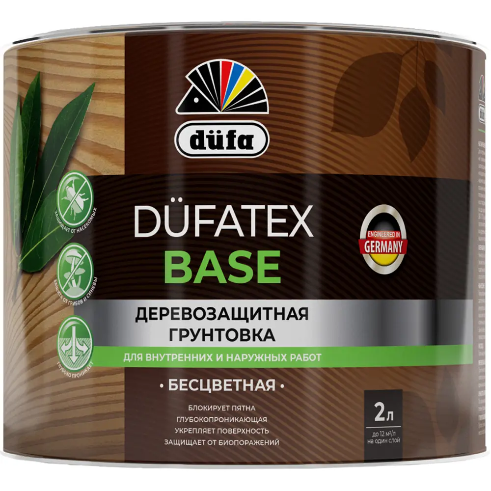Dufa Tex Base - грунтовка для дерева с глубокой защитой 2 л 87891033 STLM-0857655