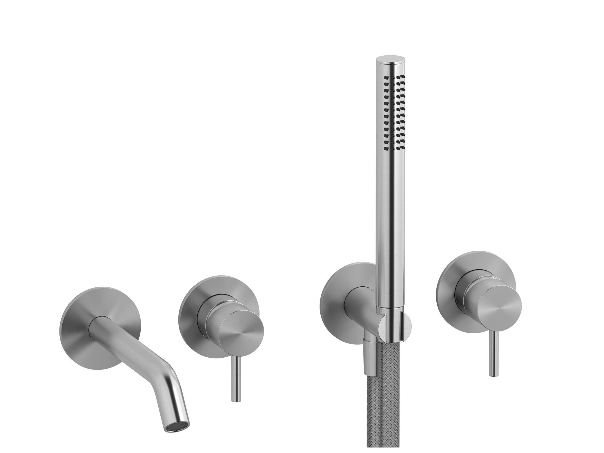 Настенный смеситель для ванны с 4 отверстиями из нержавеющей стали с ручным душем IB M316 ARCH-00085222 - Вид №1