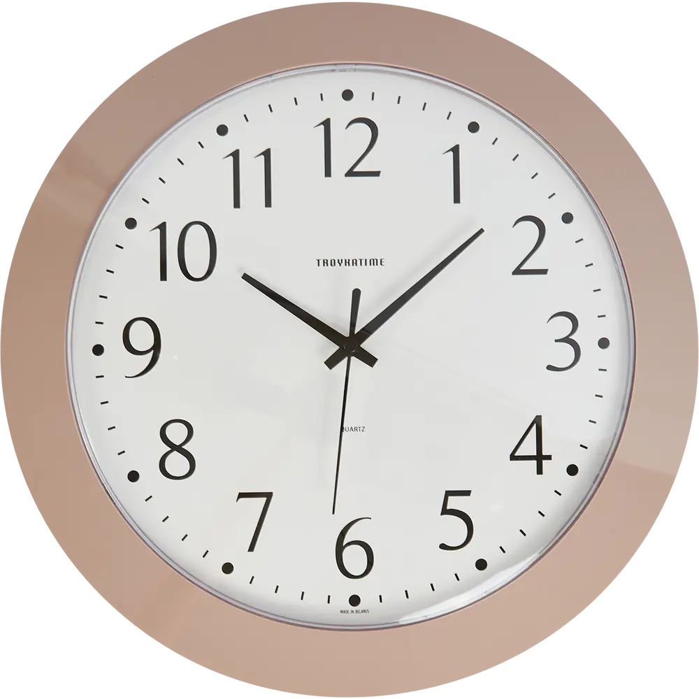 Часы настенные Troykatime Эконом круглые пластик цвет розовый бесшумные ø 30.5 см NEO-CLASSIC STLM-2139370