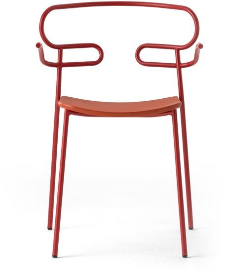 TrabA' Стул из металла и полиуретана с подлокотниками Genoa 0048/0049-met-pu, - Вид №1