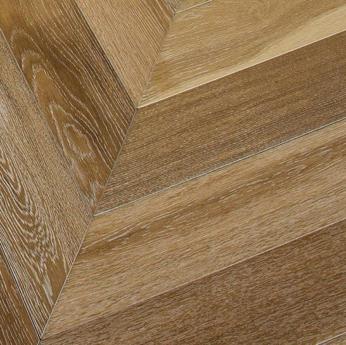 Паркет Ёлка Marco Ferutti Louvre Беленый Дуб с брашью (Текстурированная) 585х125 мм 2600700098 - Вид №2