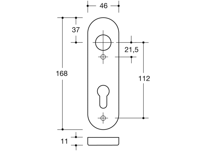 230.23PBRKN короткая пластина (р-техник) HEWI Komponenten | Ersatzteile  - Вид №1
