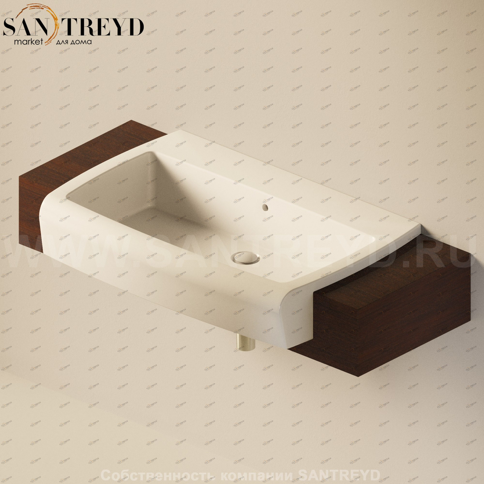 Flaminia UNA Консоль для раковины от 200 до 240 см темный дуб UNA90M2.WD Ceramica Flaminia UNA90M2WD