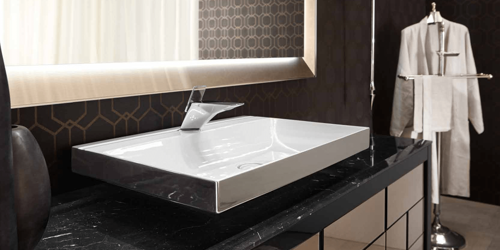 Комбинация ванной комнаты R03/b в отделке из стекла cannetè MILLDUE RITZ RITZ03B - Вид №2